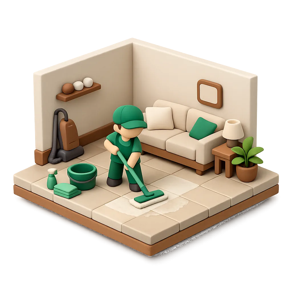 Illustration of cleaning work