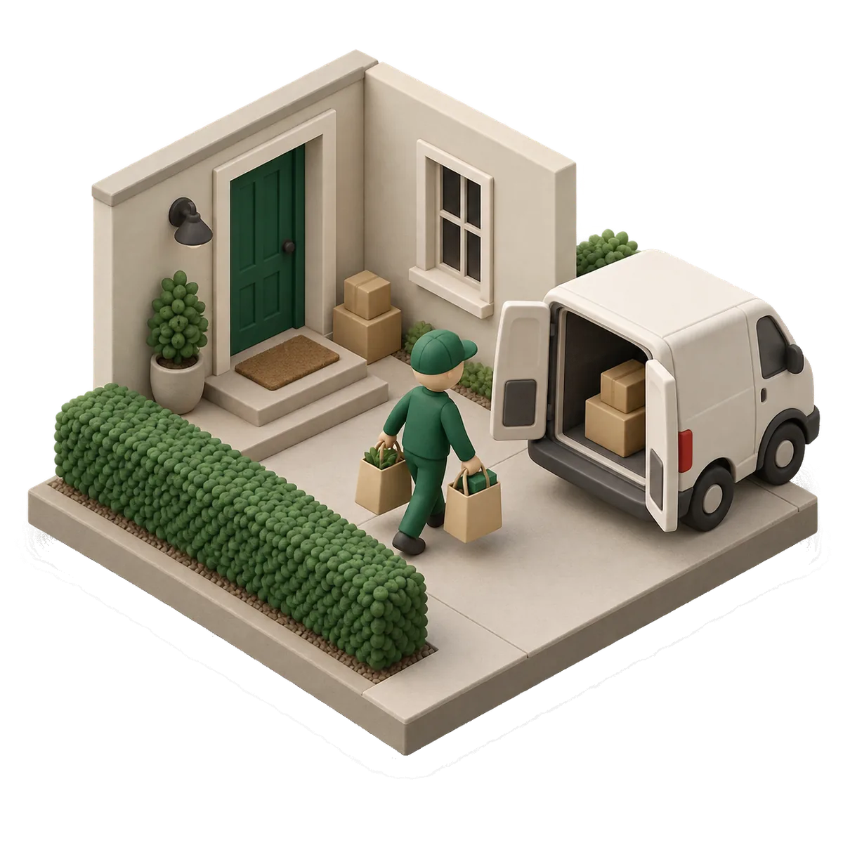 Illustration of delivery & courier work