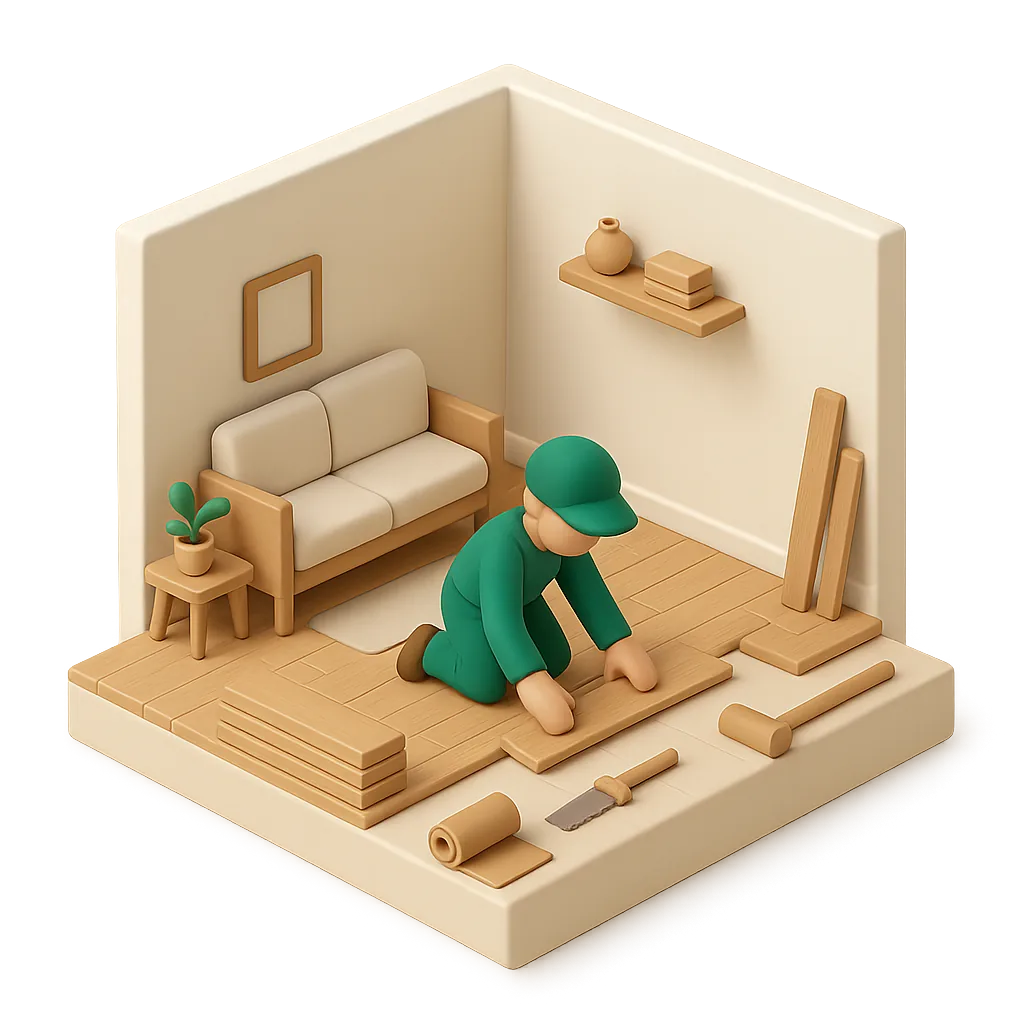 Illustration of flooring work