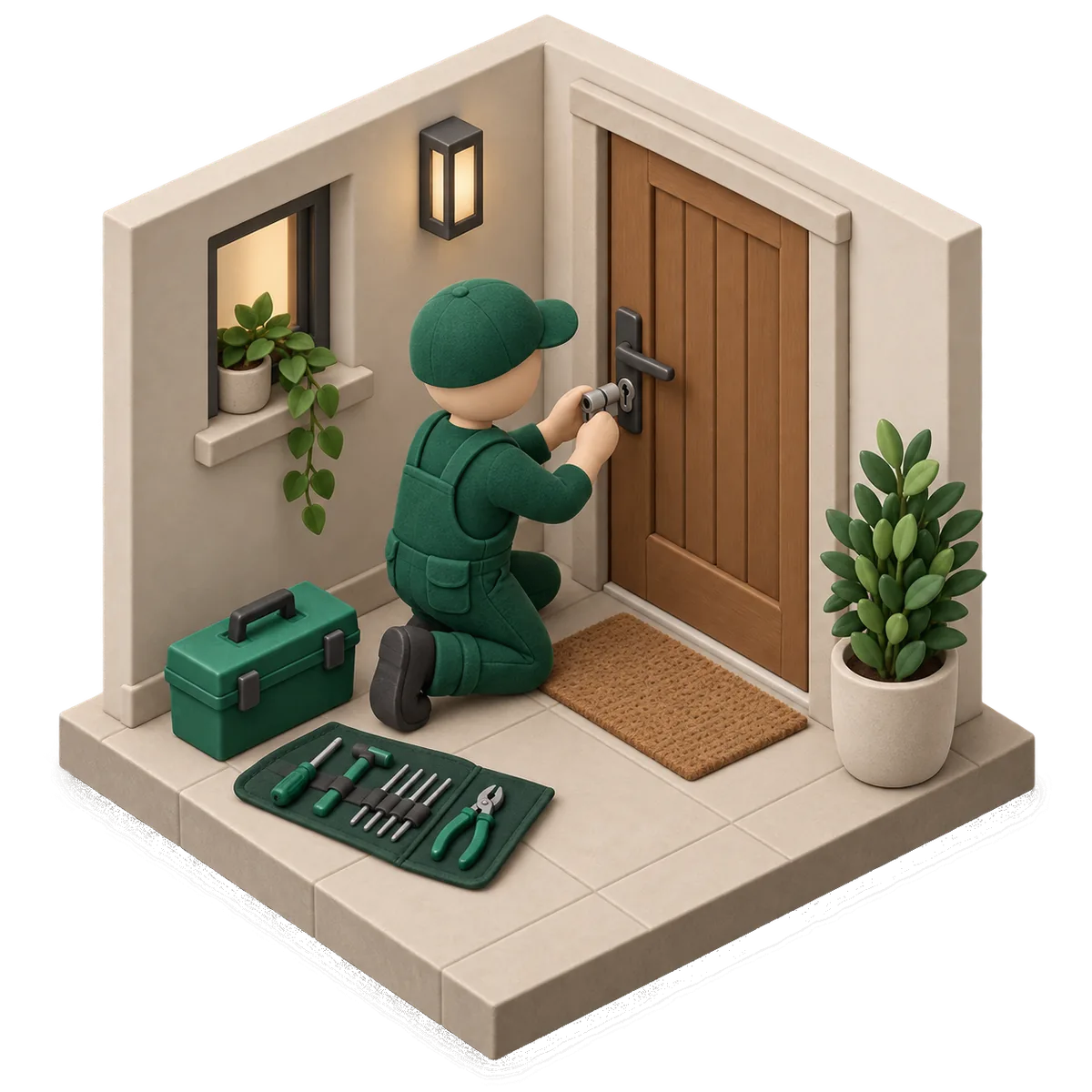 Illustration of locksmith work