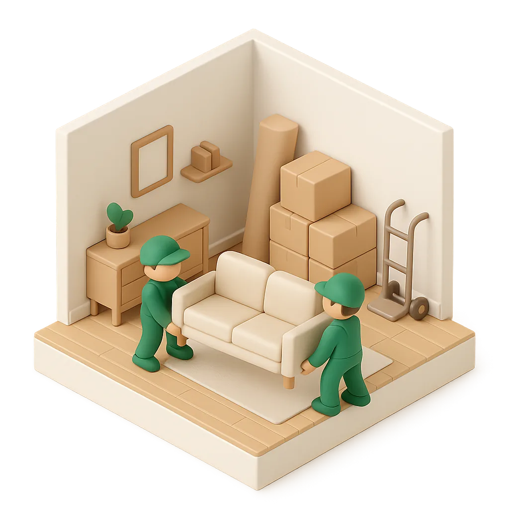 Illustration of moving help & heavy lifting work