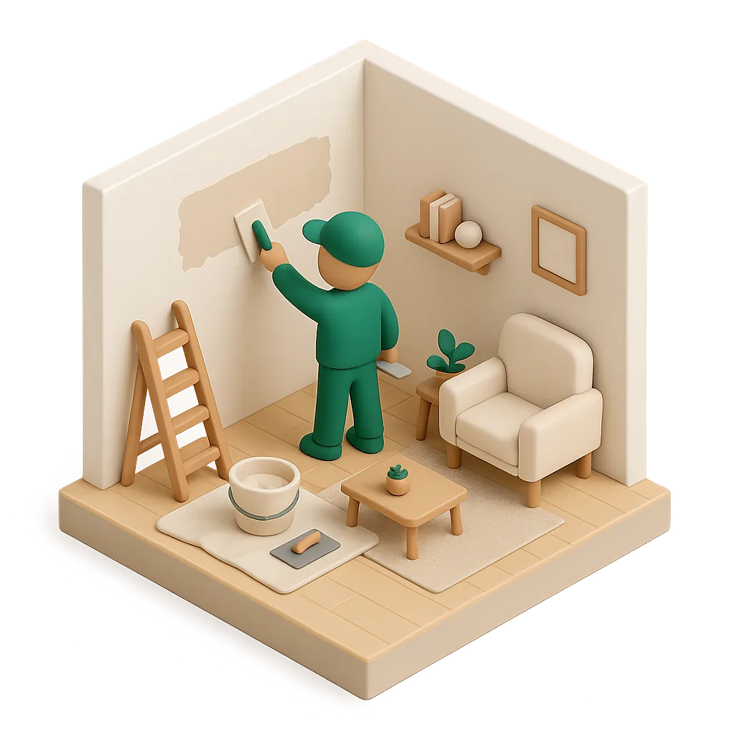 Illustration of plastering work