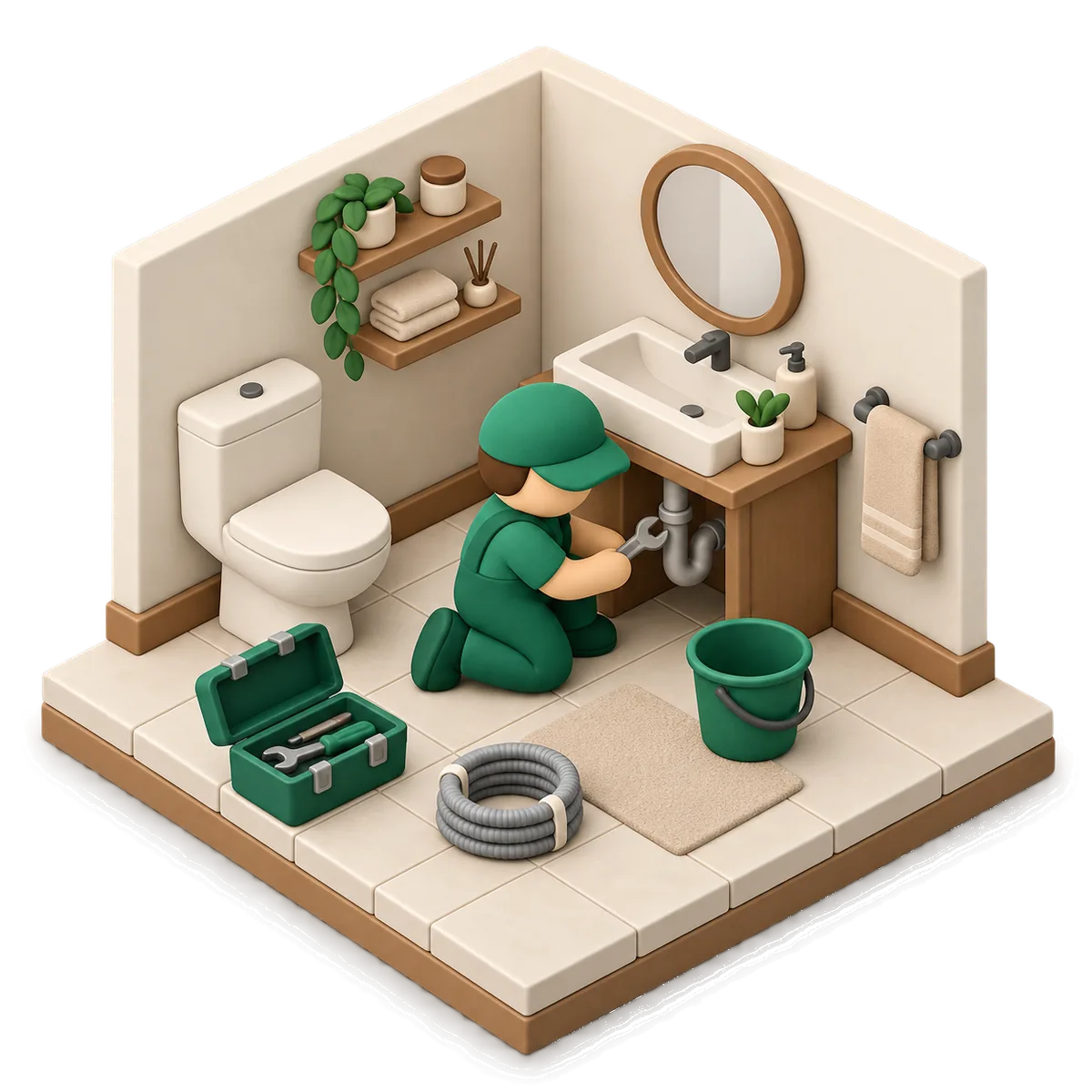 Illustration of plumbing work