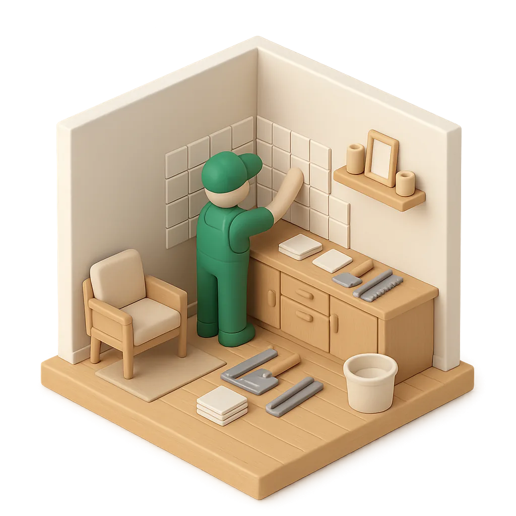 Illustration of tiling work