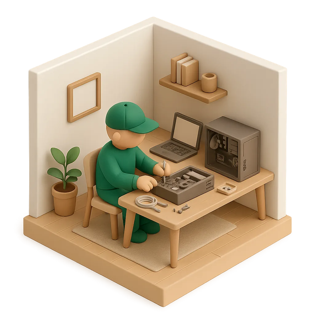 Illustration of web, tech & it help work